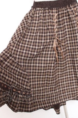 画像4: axes femme / チェック柄ミディスカート M 茶 Y-26-01-07-170-AX-SK-SZ-ZY