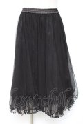 axes femme / チュールミディスカート M 黒 Y-26-01-07-172-AX-SK-SZ-ZY