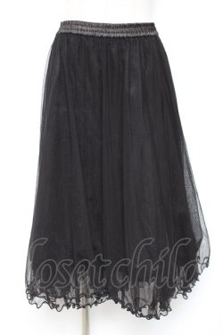 画像1: axes femme / チュールミディスカート M 黒 Y-26-01-07-172-AX-SK-SZ-ZY