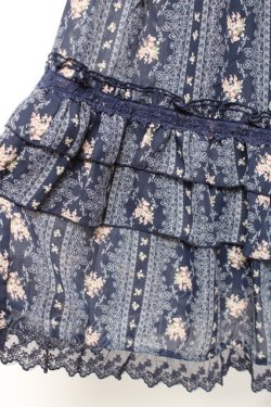 画像3: axes femme / 花柄ロングスカート M 紺 Y-26-01-07-173-AX-SK-SZ-ZY