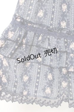 画像3: axes femme / 花柄ロングスカート M 紺 Y-26-01-07-173-AX-SK-SZ-ZY