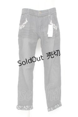 画像1: axes femme / ドビーデニムボーイズパンツ L 黒 Y-26-01-07-174-AX-PA-SZ-ZY