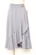 axes femme POETIQUE / ラッフルフリルラップ風スカート M ブルーグレー Y-26-01-07-175-AX-SK-SZ-ZY