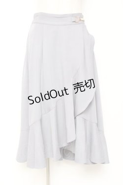 画像1: axes femme POETIQUE / ラッフルフリルラップ風スカート M ブルーグレー Y-26-01-07-175-AX-SK-SZ-ZY
