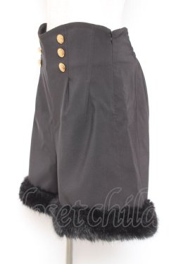 画像2: Pal elfy / ファー付きハイウエストショートパンツ L 黒 Y-26-01-07-176-LO-PA-SZ-ZY