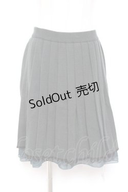 画像1: axes femme / ニットプリーツスカート M グリーン Y-26-01-07-177-AX-SK-SZ-ZI