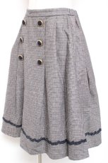 画像3: axes femme / ダブル釦サイドプリーツスカート M 紺Y-26-01-07-179-AX-SK-SZ-ZT592 (3)