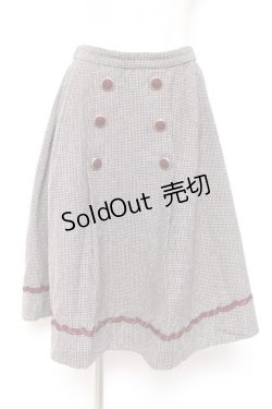 画像1: axes femme / ダブル釦サイドプリーツスカート M ワイン Y-26-01-07-180-AX-SK-SZ-ZI