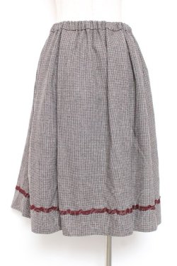 画像2: axes femme / ダブル釦サイドプリーツスカート M ワイン Y-26-01-07-180-AX-SK-SZ-ZY