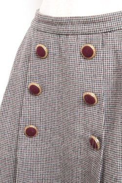 画像3: axes femme / ダブル釦サイドプリーツスカート M ワイン Y-26-01-07-180-AX-SK-SZ-ZY