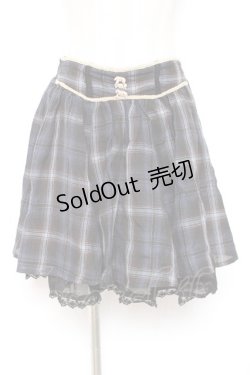 画像1: axes femme / チェック柄スカート M 紺 Y-26-01-07-181-AX-SK-SZ-ZS