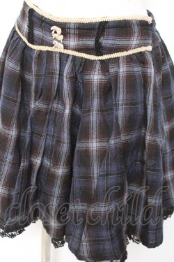 画像3: axes femme / チェック柄スカート M 紺 Y-26-01-07-181-AX-SK-SZ-ZY