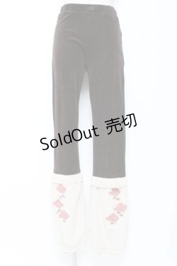 画像1: axes femme / 裾ファー刺繍入りパンツ  茶 Y-26-01-07-184-AX-PA-SZ-ZY