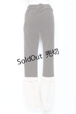 画像2: axes femme / 裾ファー刺繍入りパンツ  茶 Y-26-01-07-184-AX-PA-SZ-ZY