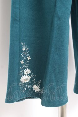 画像3: axes femme / 裾刺繍ストレートカットパンツ M グリーン Y-26-01-07-186-AX-PA-SZ-ZY