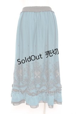 画像2: axes femme / カギモチーフ柄ミディスカート M Bグリーン Y-26-01-07-188-AX-SK-SZ-ZY