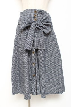 画像1: axes femme / コルセット風ベルトスカート M グレー Y-26-01-07-191-AX-SK-SZ-ZY