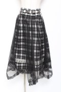 axes femme POETIQUE / チュール重ねチェックスカート M 黒 Y-26-01-07-192-AX-SK-SZ-ZY
