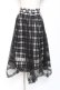 画像1: axes femme / 格子柄フロッキーptスカート M 黒 Y-26-01-07-192-AX-SK-SZ-ZY (1)