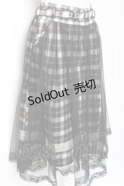 画像3: axes femme POETIQUE / チュール重ねチェックスカート M 黒 Y-26-01-07-192-AX-SK-SZ-ZY