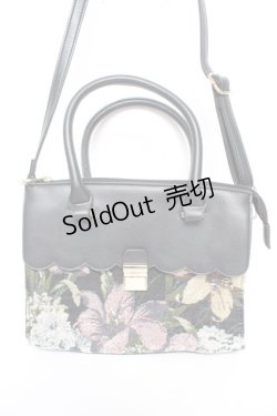 画像1: axes femme / ショルダー付きゴブランバッグ 265×210×140mm 黒 Y-26-01-07-026-AX-BG-SZ-ZY