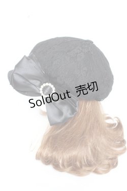 画像2: Princess Melody / きらきらリング付きおりぼんレースキャスケット  黒 Y-26-01-07-030-EL-AC-SZ-ZY