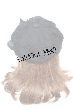 画像3: Princess Melody / きらきらリング付きおりぼんレースキャスケット  黒 Y-26-01-07-030-EL-AC-SZ-ZY