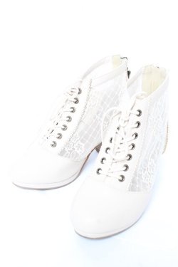 画像1: axes femme / チュールレースアップブーツ M 生成り Y-26-01-07-035-AX-SH-SZ-ZY
