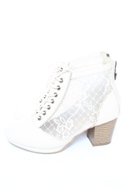 画像2: axes femme / チュールレースアップブーツ M 生成り Y-26-01-07-035-AX-SH-SZ-ZY