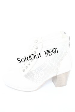 画像2: axes femme / チュールレースアップブーツ M 生成り Y-26-01-07-035-AX-SH-SZ-ZY
