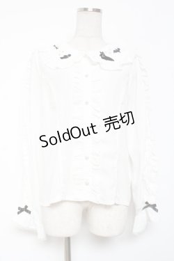 画像1: axes femme Kawaii / ハロウィンナイト刺繍ブラウス M 白 Y-26-01-09-030-AX-BL-SZ-ZS