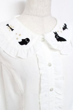 画像4: axes femme kawaii / ハロウィンナイト刺繍ブラウス M 白 Y-26-01-09-030-AX-BL-SZ-ZY