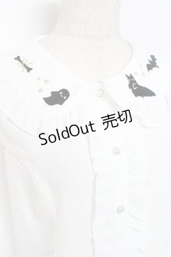 画像4: axes femme Kawaii / ハロウィンナイト刺繍ブラウス M 白 Y-26-01-09-030-AX-BL-SZ-ZS