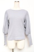 axes femme POETIQUE / ボリューム袖リブカット M サックス Y-26-01-09-035-AX-TO-SZ-ZY