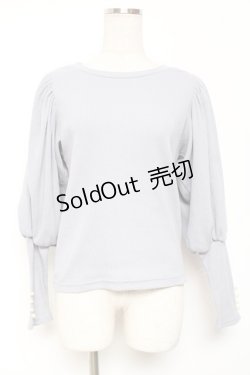 画像1: axes femme POETIQUE / ボリューム袖リブカット M サックス Y-26-01-09-035-AX-TO-SZ-ZS