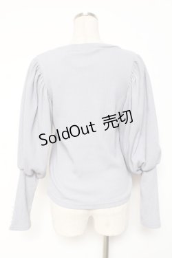 画像2: axes femme POETIQUE / ボリューム袖リブカット M サックス Y-26-01-09-035-AX-TO-SZ-ZS