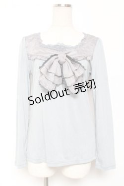 画像1: axes femme / 取り外しBIGリボンインナートップス M サックス Y-26-01-09-037-AX-TO-SZ-ZI