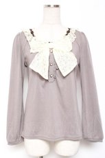 画像1: axes femme / BIGレースリボンプルオーバー M グレー Y-26-01-09-040-AX-TO-SZ-ZS (1)