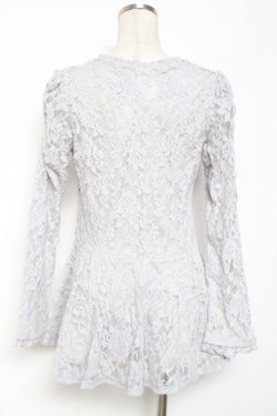 画像2: axes femme / 総レースペプラムカーディガン M ラベンダー Y-26-01-09-041-AX-TO-SZ-ZY