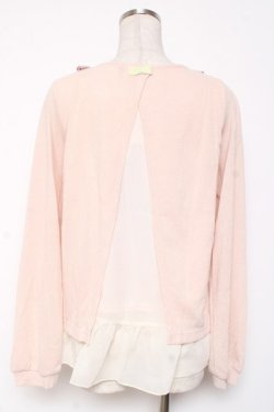 画像2: axes femme / 起毛レースVネックプルオーバー Ｍ アワピンク Y-26-01-09-042-AX-TO-SZ-ZY