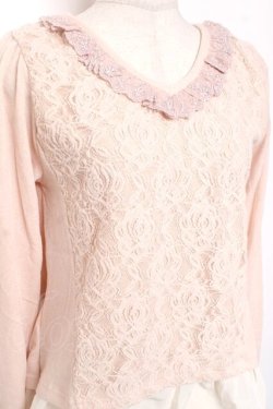 画像3: axes femme / 起毛レースVネックプルオーバー Ｍ アワピンク Y-26-01-09-042-AX-TO-SZ-ZY