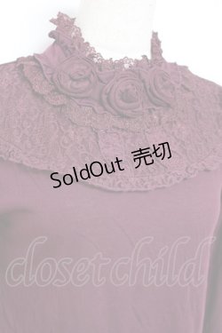 画像3: axes femme / 薔薇コサージュ付きタートル M ワイン Y-26-01-09-043-AX-TO-SZ-ZY