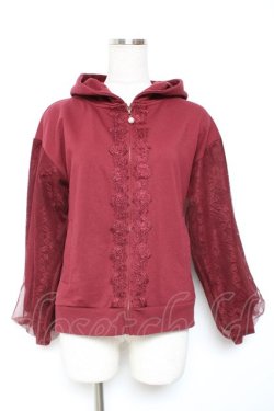画像1: axes femme / レース切替パーカー M ワイン Y-26-01-09-044-AX-TO-SZ-ZY