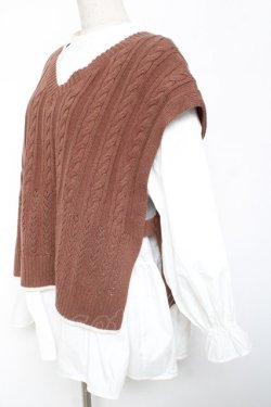 画像2: axes femme / ニットベストアンサンブル F 茶 Y-26-01-09-047-AX-TO-SZ-ZY