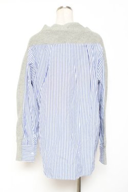 画像2: axes femme / シャツ配色カーディガン Ｍ グレー Y-26-01-09-049-AX-TO-SZ-ZY