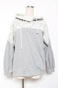 axes femme / レース切替フーディーパーカー M グレー Y-26-01-09-051-AX-TO-SZ-ZY