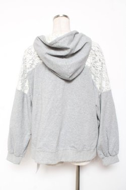 画像2: axes femme / レース切替フーディーパーカー M グレー Y-26-01-09-051-AX-TO-SZ-ZY