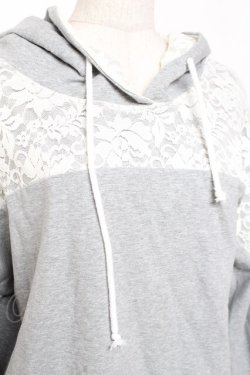 画像3: axes femme / レース切替フーディーパーカー M グレー Y-26-01-09-051-AX-TO-SZ-ZY