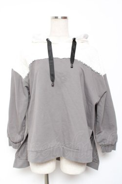 画像1: axes femme / バイカラーパーカープルオーバー M グレー Y-26-01-09-052-AX-TO-SZ-ZY