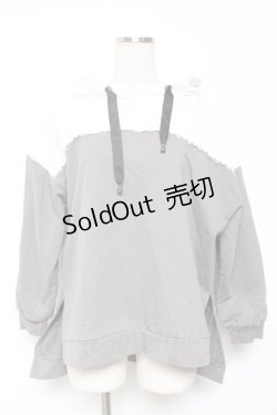 画像1: axes femme / バイカラーパーカープルオーバー M グレー Y-26-01-09-052-AX-TO-SZ-ZS